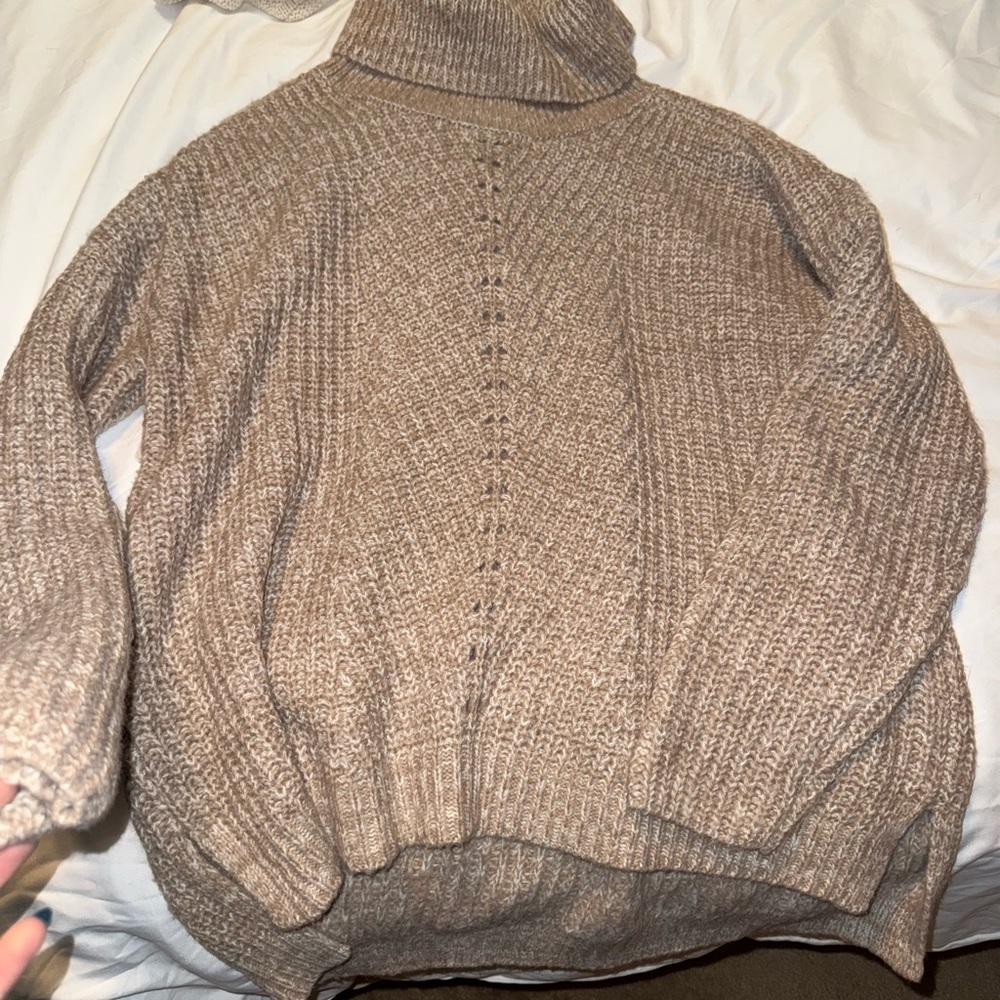 Time and Tru Taupe Turtleneck Sweater